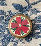 Poinsetta Wooden brooch Gift for granny - Image 1