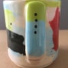 Abstract pattern ceramic cup.Tea lover. Handmade mug. Coffee lover. Colour.