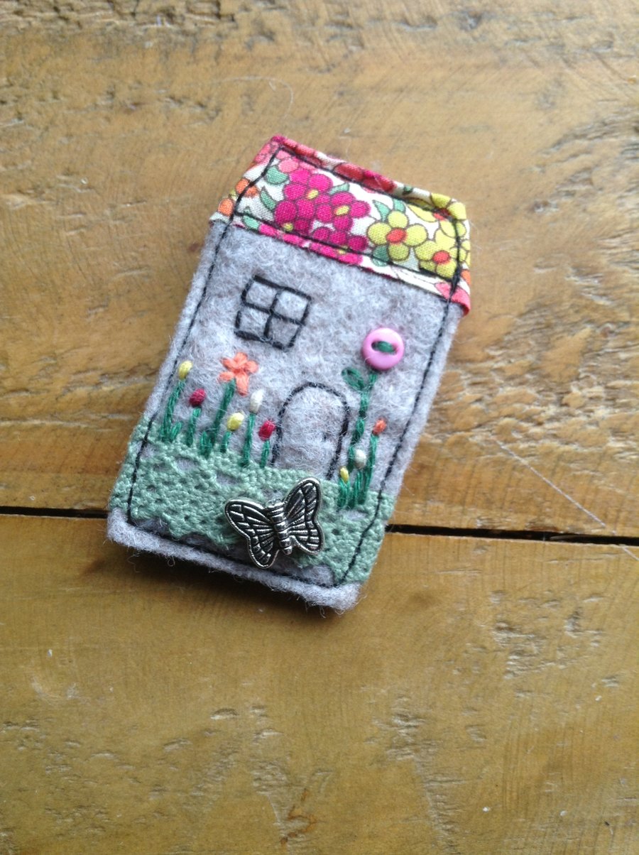 Liberty fabric felt brooch