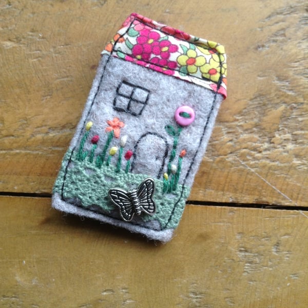 Liberty fabric felt brooch