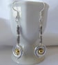 Dragon Eye Earrings A with Tibetan Silver Fancy Tube Beads