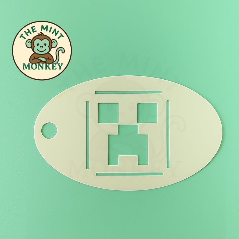 Creeper gaming - Face Paint Stencil - Kids Party - Reusable - cake decorating - 