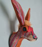 Faux hare head wall mount in multi coloured lurex - Ziggy Haredust - Image 5