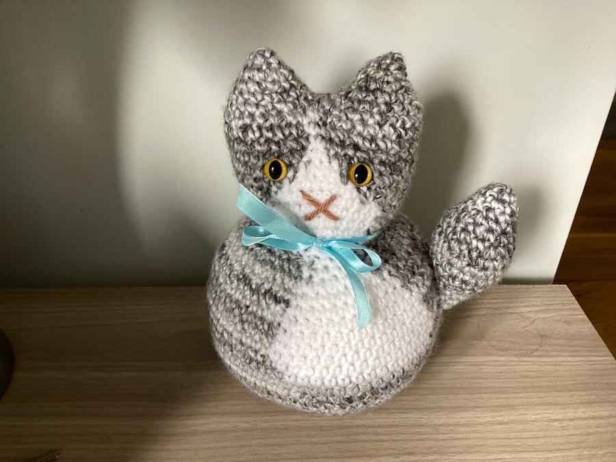 Hand Crocheted Cat Doorstops