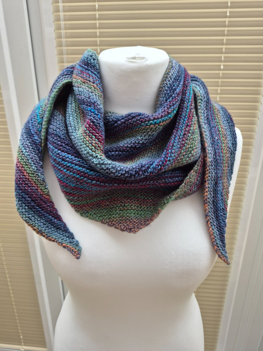 Hand knitted shawl scarf