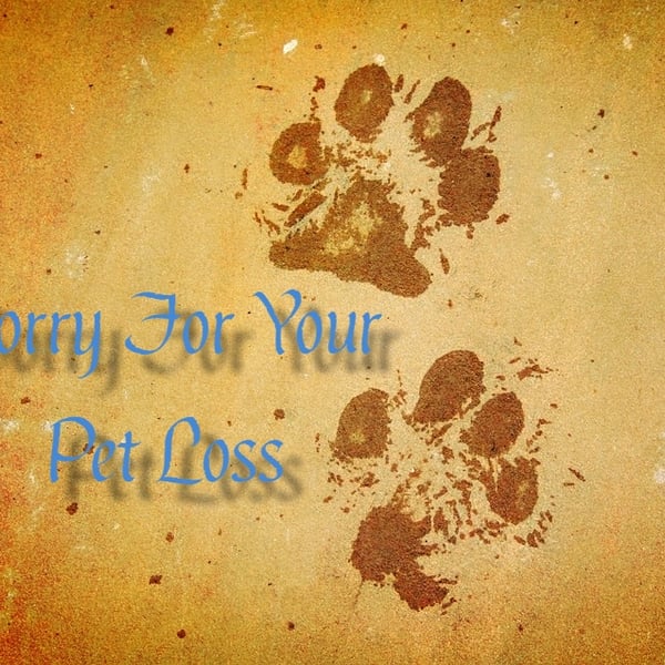 Sorry For Your Pet Loss Paw Card 