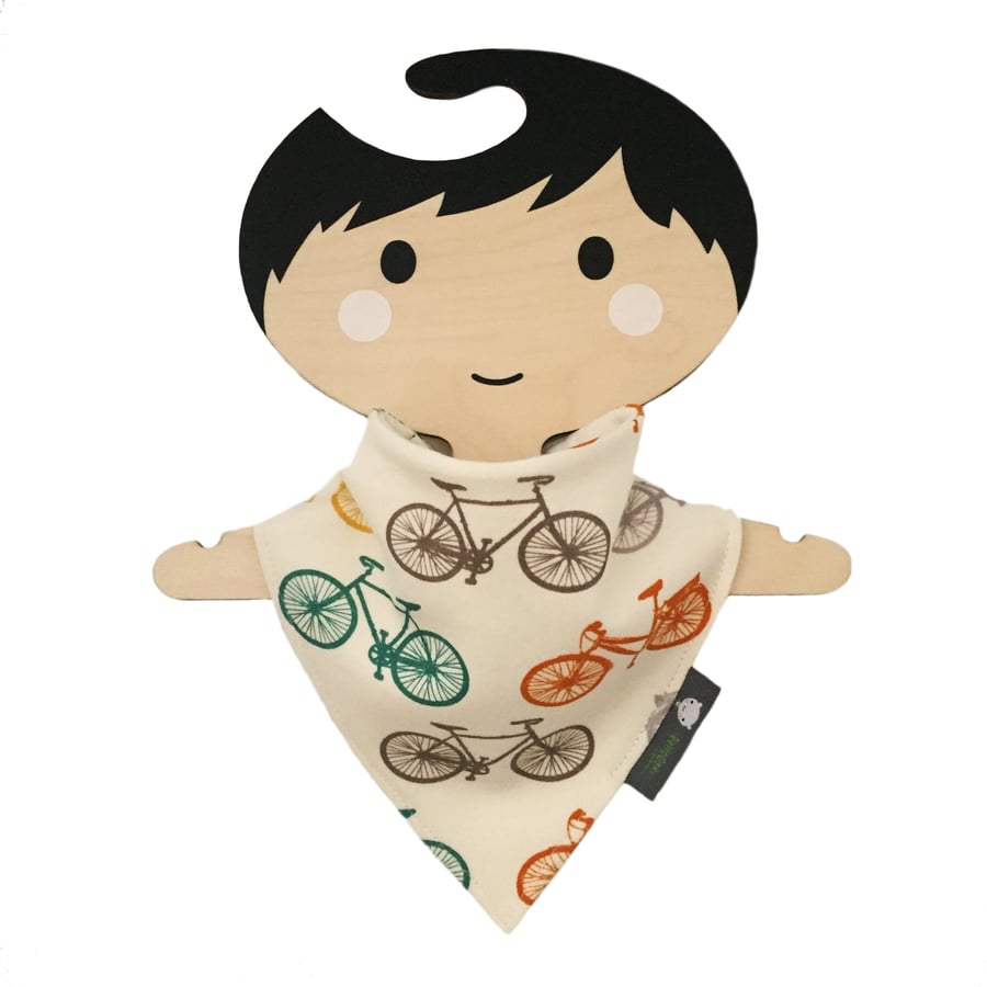 ORGANIC Baby Bandana Dribble Bib in BICYCLES - An ECO GIFT IDEA from BellaOski