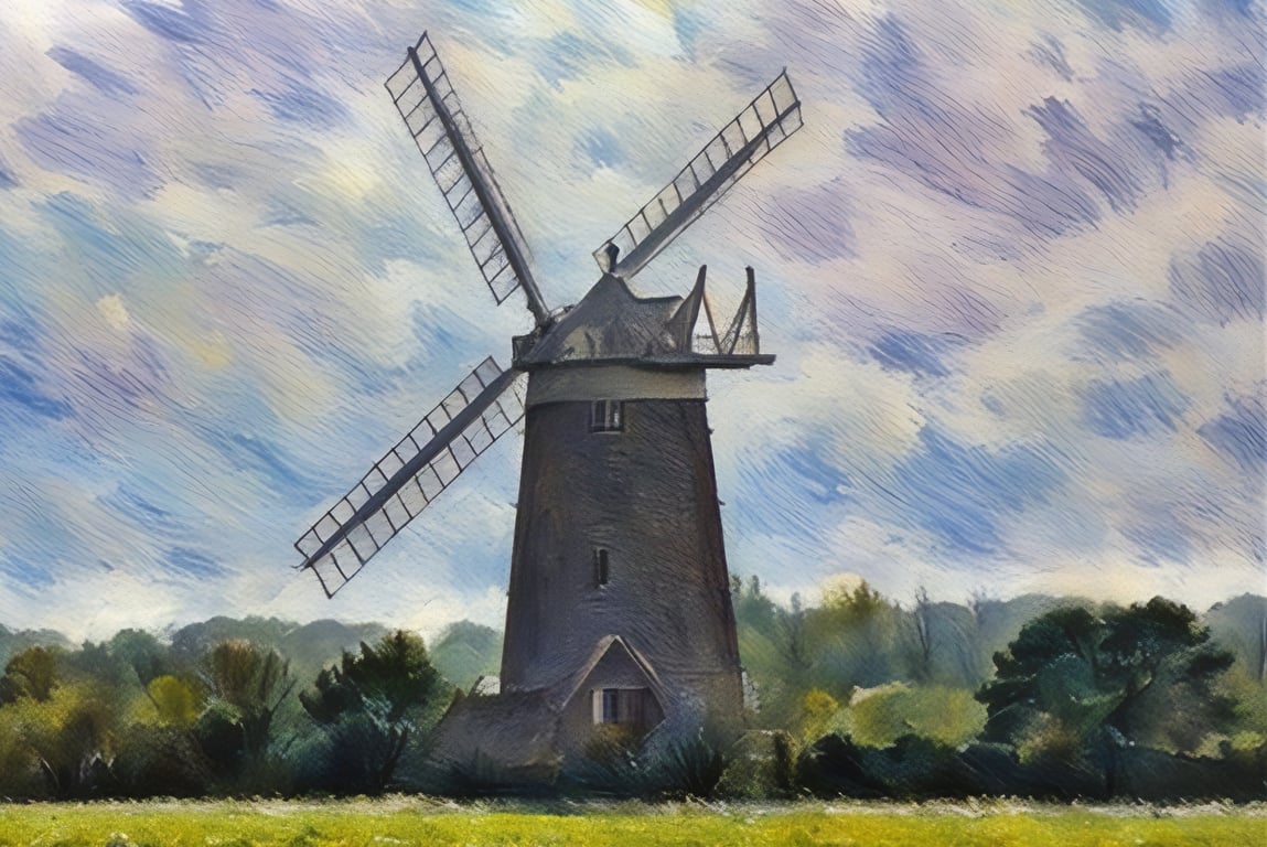 A5 Blank Greeting Card Windmill Norfolk 