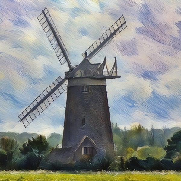 A5 Blank Greeting Card Windmill Norfolk 