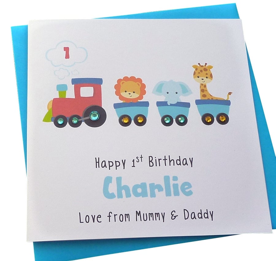 Train Engine Personalised Childrens Birthday Card