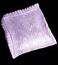 Hand Knitted Lilac Baby Shawl with Heart Lace and Ruffle Edge - Image 2