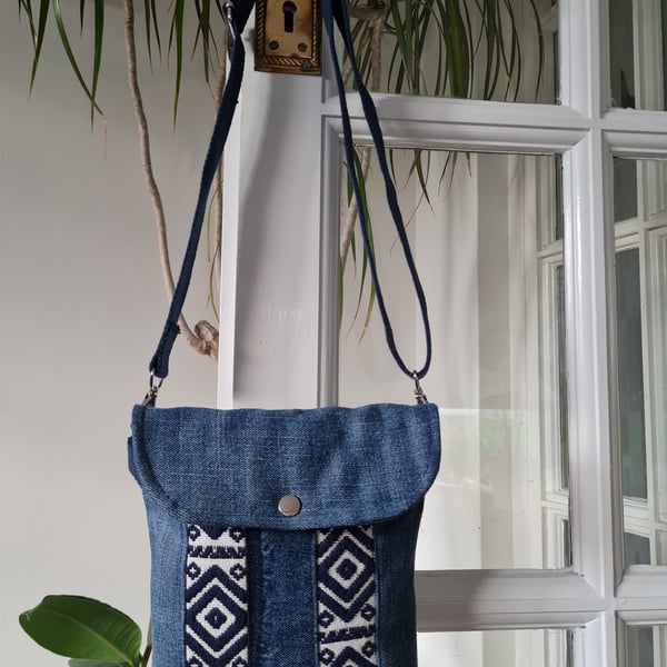 Handmade Recycled Denim Cross Body Bag