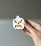 White Pumpkin Decorations - Spooky Halloween Ornaments - Gold Detailing - Image 3