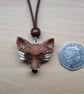 Hand Carved Wooden  Fox  Necklace  - Image 2
