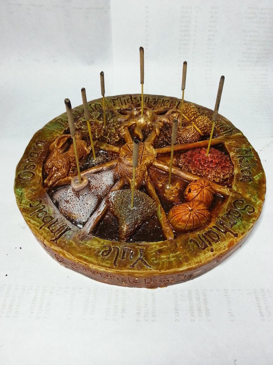 Wheel of the year Incense stick holder, Pagan, wiccan, beltaine, imbolc, Lammas,