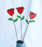 Eternal Rose Stained Glass Flower on Stem - Handmade Forever Rose - Image 1