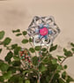 Silver, pink & blue flower plant companion perfect for pot plants