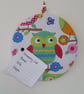 Fabric-Covered Cork Pinboard – Owl & Floral Design - Image 2