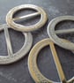 2" 50mm Silver and Gold Round VINTAGE Slide Buckle. Please read full description - Image 1