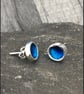 Enamel studs, blue enamel studs, rock pool studs, blue round studs, enamel,  - Image 1
