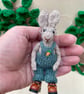 Walter Whiskers: Miniature Poseable Bunny Ornament with Glasses