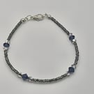 Preciosa Crystal Bicone bracelet - Montana and Crystal