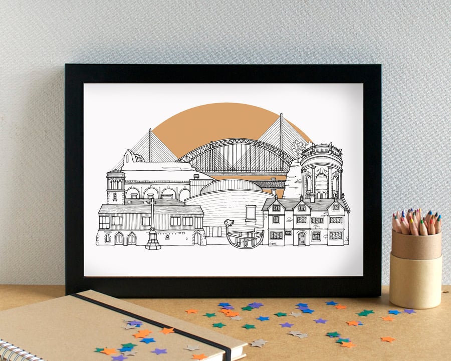 Runcorn Skyline Art Print