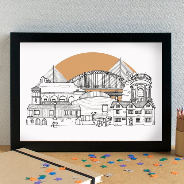 Runcorn Skyline Art Print