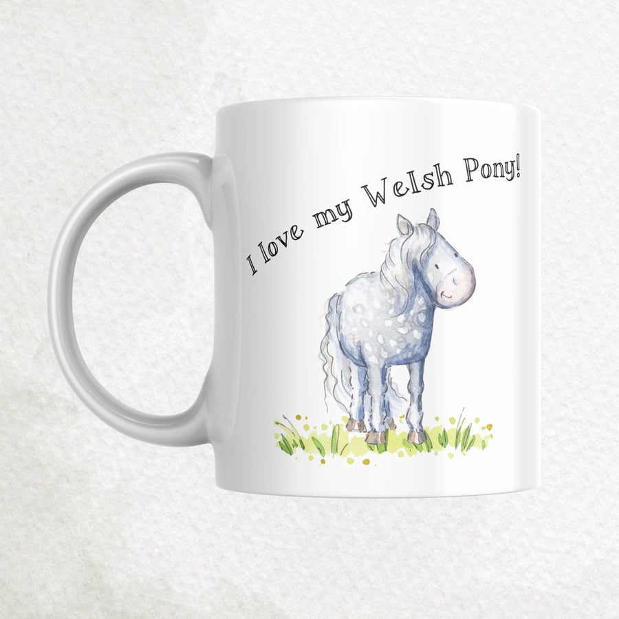 British Pony Mug with Watercolor Illustrations, Choose your breed