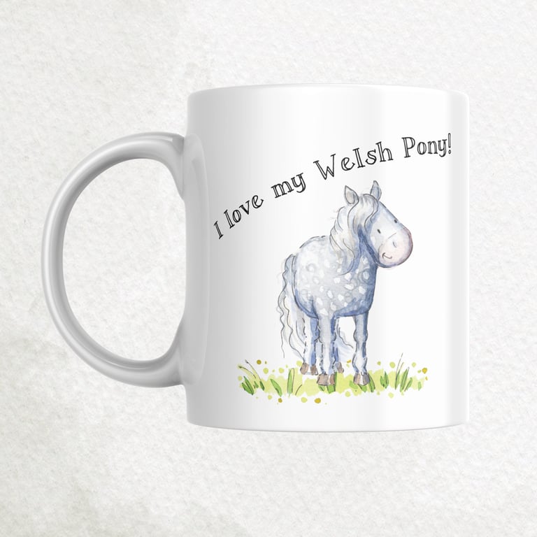British Pony Mug with Watercolor Illustrations, Choose your breed