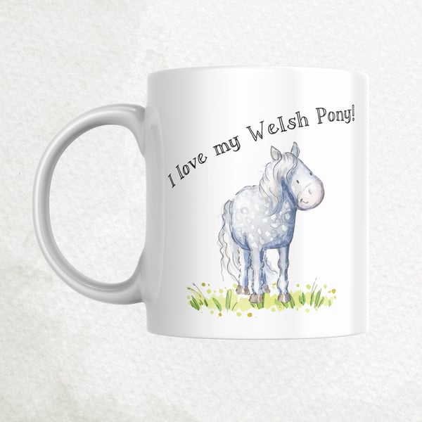 British Pony Mug with Watercolor Illustrations, Choose your breed