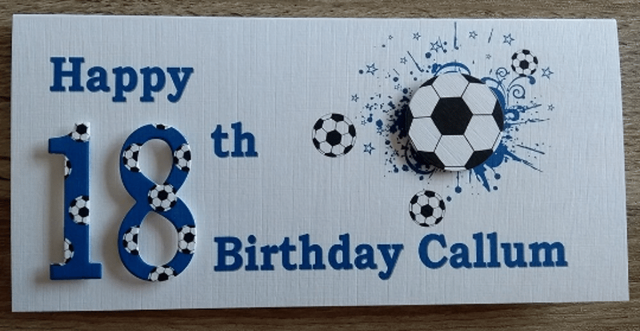 Personalised Football 16th,18th,21st etc Birthday Card