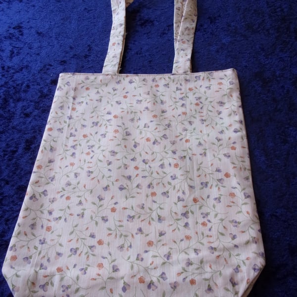 Peach with Small Flowers Fabric Bag