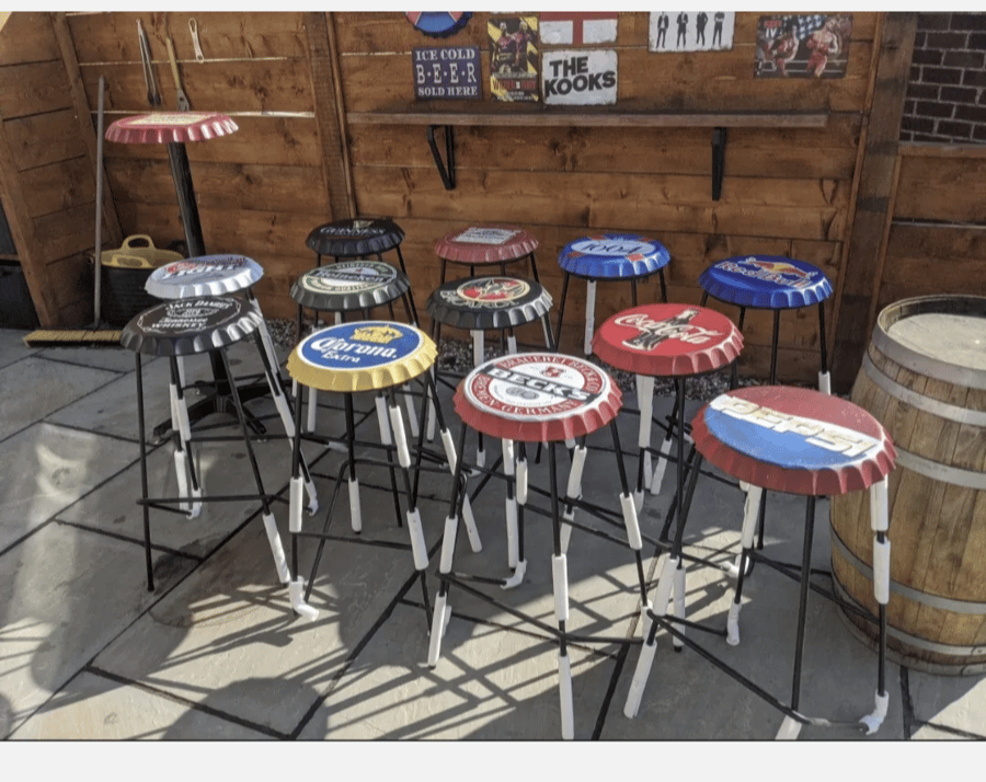 Bar stool Bottle top bar stools custom made 