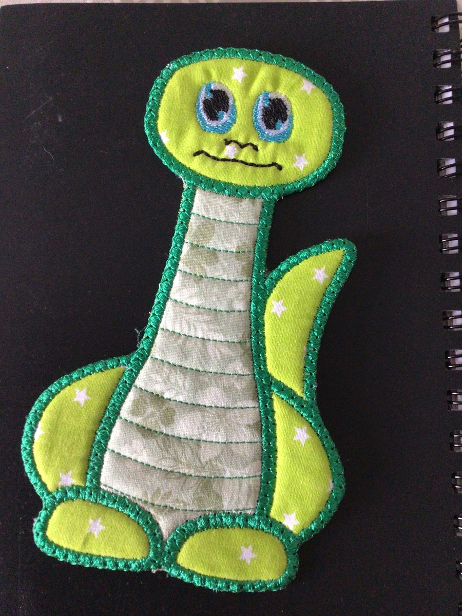 Dinosaur bookmark, green.