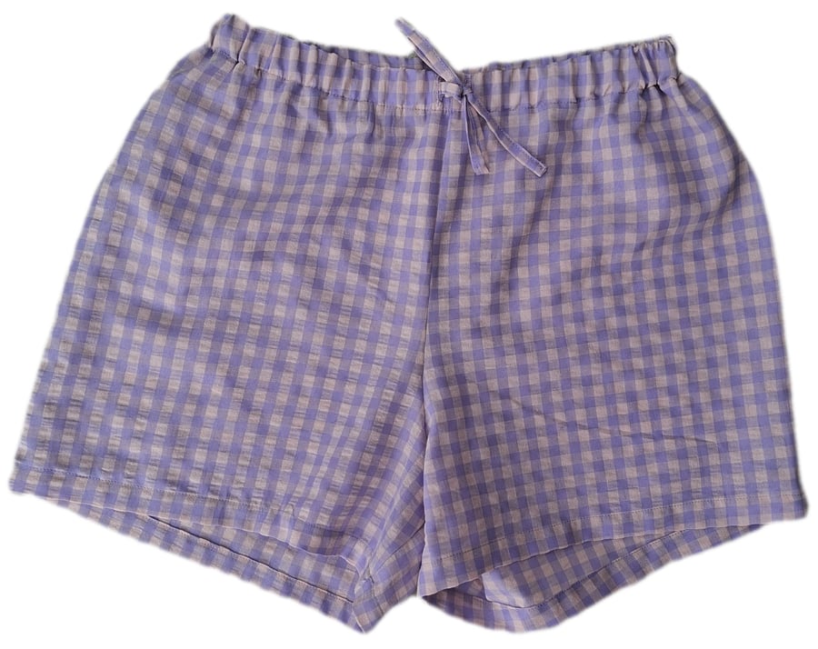 Gingham lounge shorts