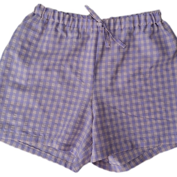 Gingham lounge shorts