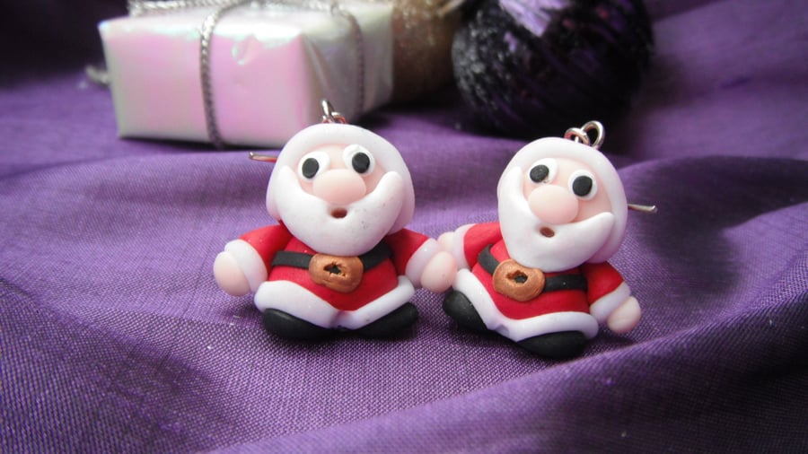 Christmas Novelty Fimo Earrings SANTA