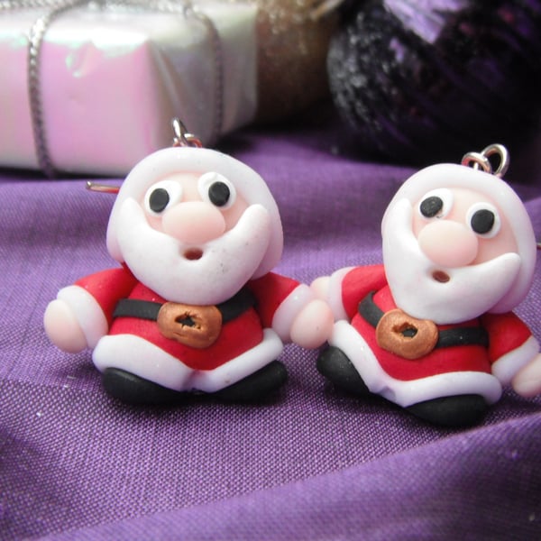 Christmas Novelty Fimo Earrings SANTA