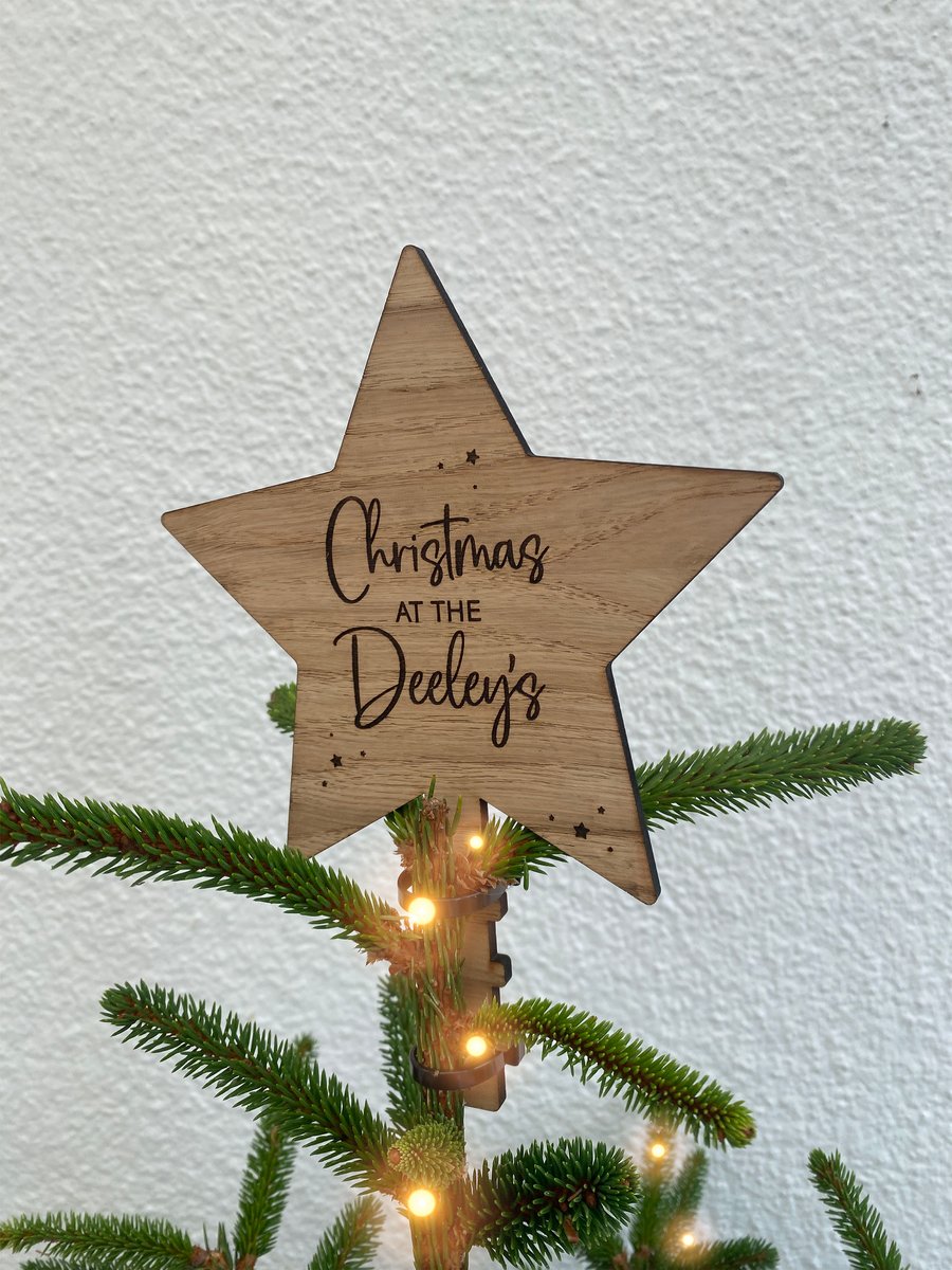 Christmas Tree Topper, Star Christmas Tree Topper, Personalised Christmas Tree