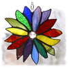 Rainbow Flower Suncatcher Stained Glass Handmade 