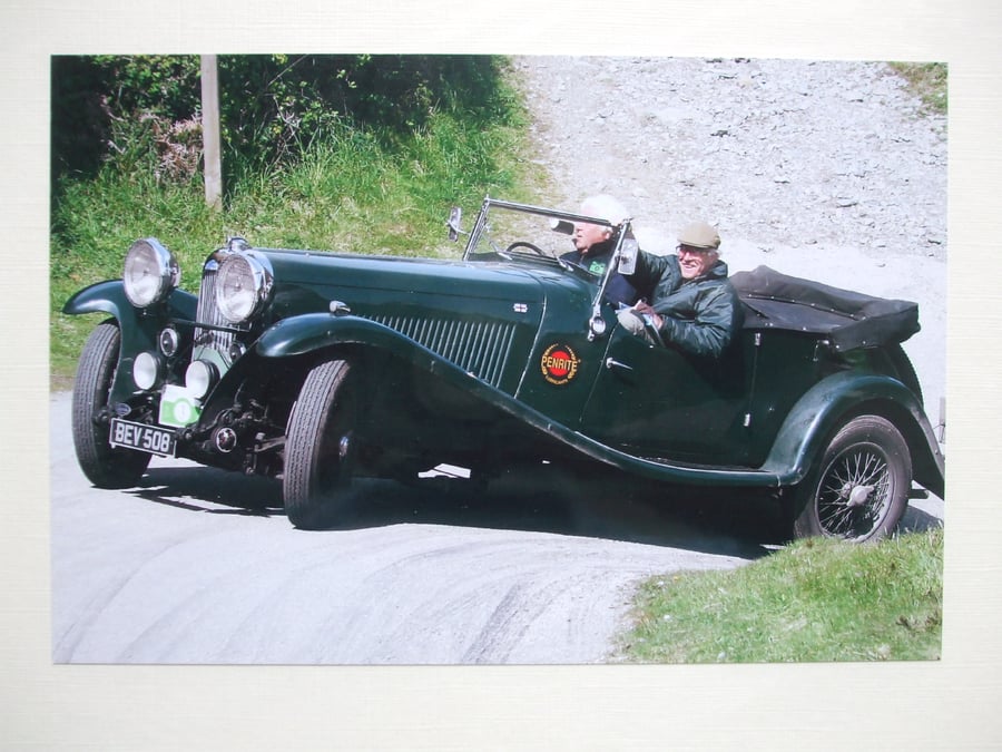 Photographic greetings card of a 1934 Lagonda M45 .