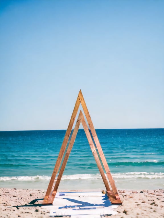 Pair Of Handcrafted Wooden Wedding Triangle Altars Reclaimed Timber THE CALLEN