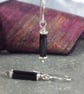 Scrolls black onyx silver earrings - Image 2