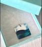 Enamel Pendant, sea pendant, ocean pendant, waves necklace, waves, enamel ,  - Image 9