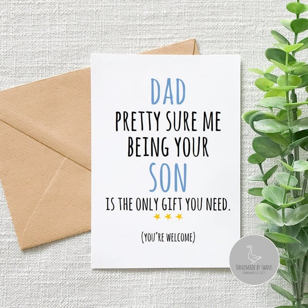 Funny dad birthday card, Funny card from son, funny dad birthday card from son, 