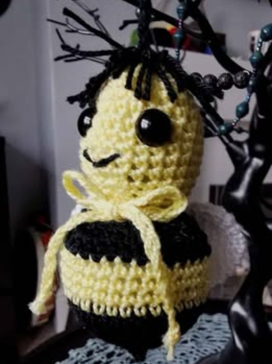 Crochet Bee Bagcharm Keyring 