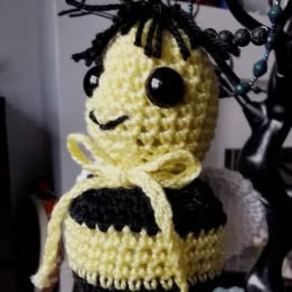 Crochet Bee Bagcharm Keyring 