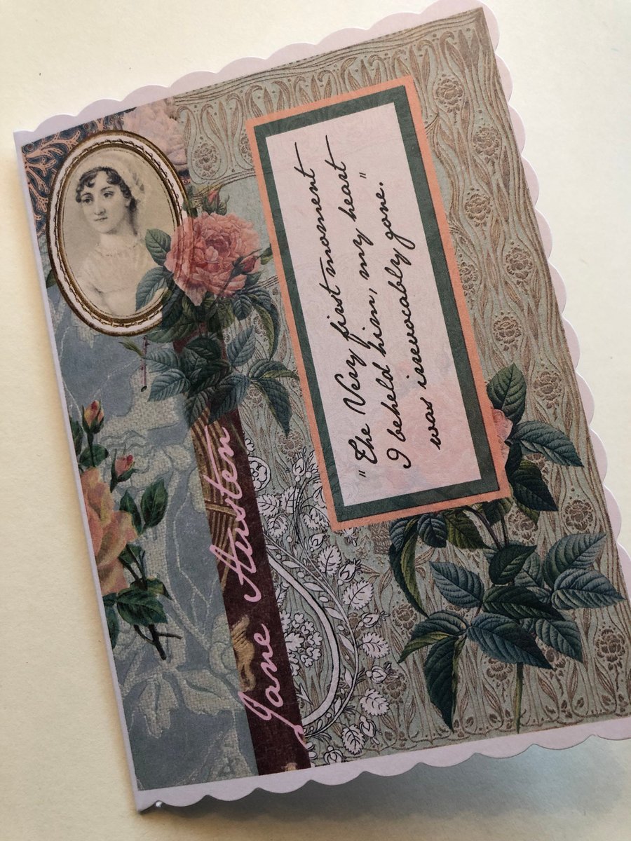 Jane Austen card. Pretty Jane Austen blank greetings card