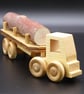 Wooden Lorry with Artic Flatbed Trailer and Tree Trunk